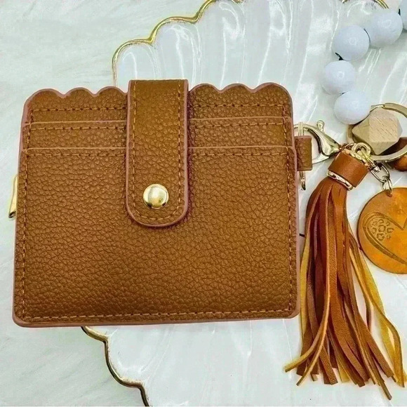 Wristlet Card Wallet Bracelet with Mama Keychain - Picture 3 of 6